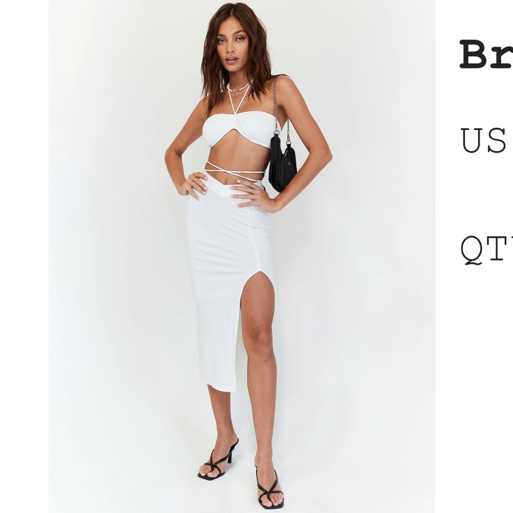 princess polly white midi skirt set